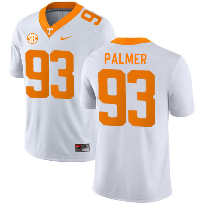Men #93 Donald Palmer Tennessee Volunteers College Football Jerseys Stitched-White